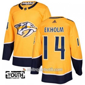Barn Ishockey Nashville Predators Tröja Mattias Ekholm 14 Adidas 2017-2018 Guld Authentic